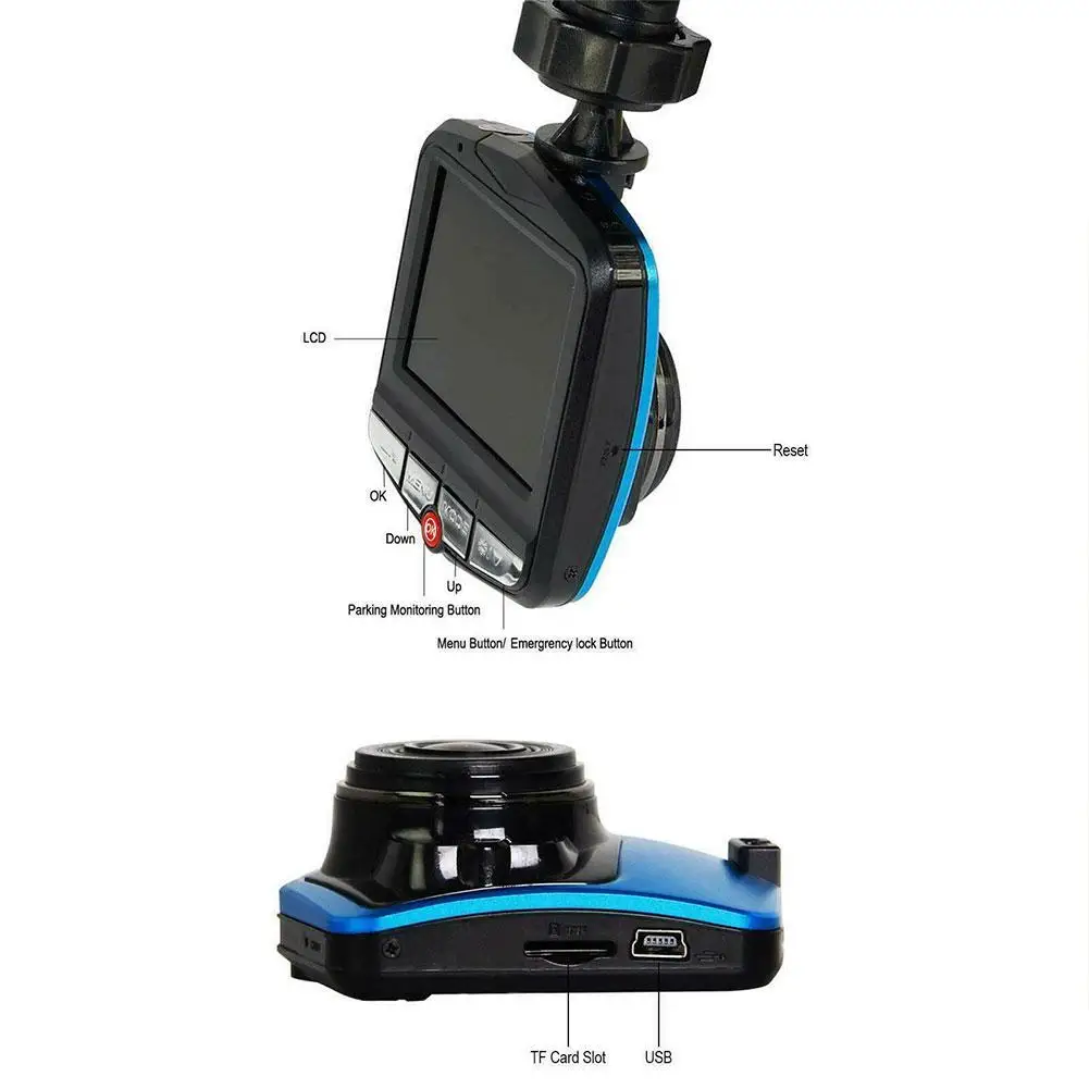 Видеорегистратор 1080P FHD DVR видеорегистратор для вождения автомобиля 2 4 дюймовый