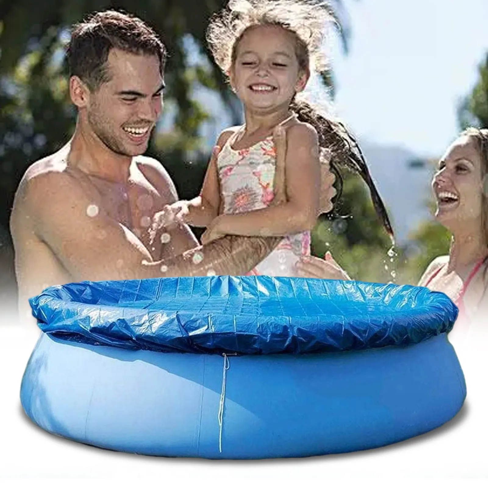 

Inflatable Swimming Pool Cover Rectangular Round Ground Pool Dust-Proof Cover PE Tarpaulin Waterproof Rain Cloth Dustproof