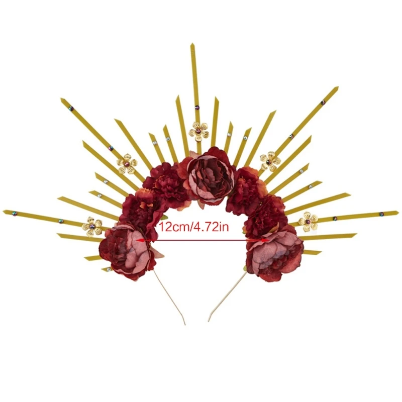 Женская повязка на голову с короной и цветком Halos диадемы шипами головной убор