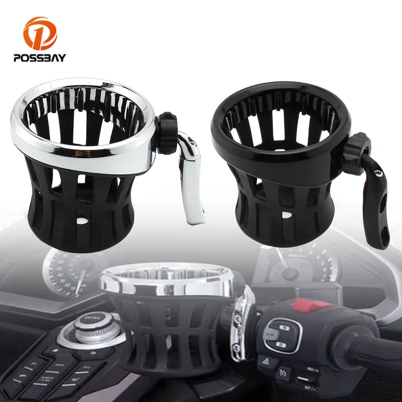 

Motorcycle Driver Drink Cup Holder Chrome Handlebar Beverage Support Bracket for Harley Davidson Dyna Electra Softail 1996-2020