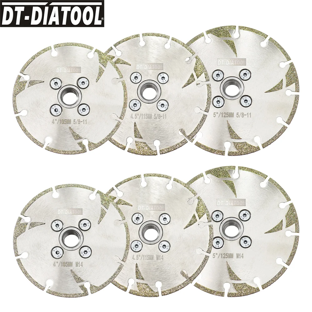 

DT-DIATOOL 1pc 100mm/115mm/125mm Electroplated Reinforced Diamond Cutting Disc Saw Blade M14 Thread DIa 4" 4.5" 5" Dry or Wet