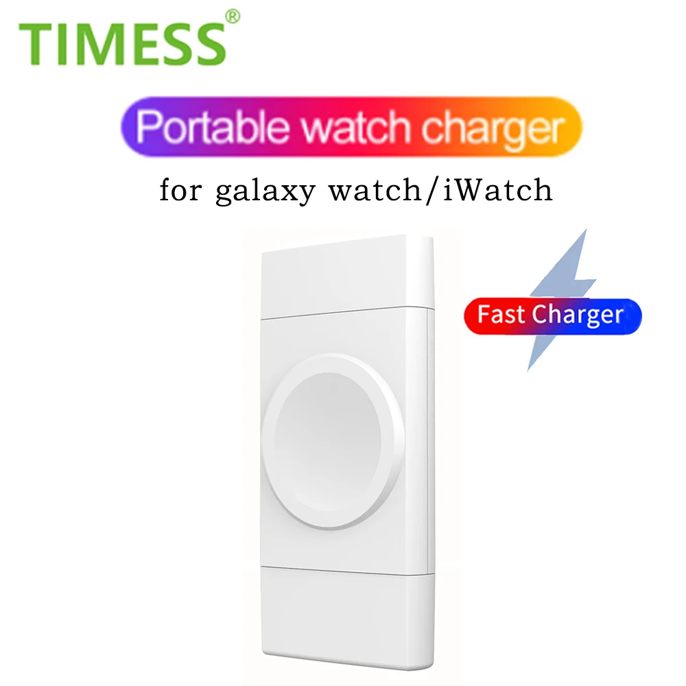 

Портативное беспроводное зарядное устройство 2 в 1 для iWatch 8 7 6 5 4 3 SE Apple / Samsung Galaxy Watch 5 4 3 2 USB Type-C быстрая зарядная станция
