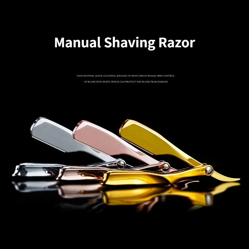 

New Manual Shaver Professional Straight Edge Beard Trimmer Stainless Steel Sharp Barber Razor Folding Shaving Knife for Men