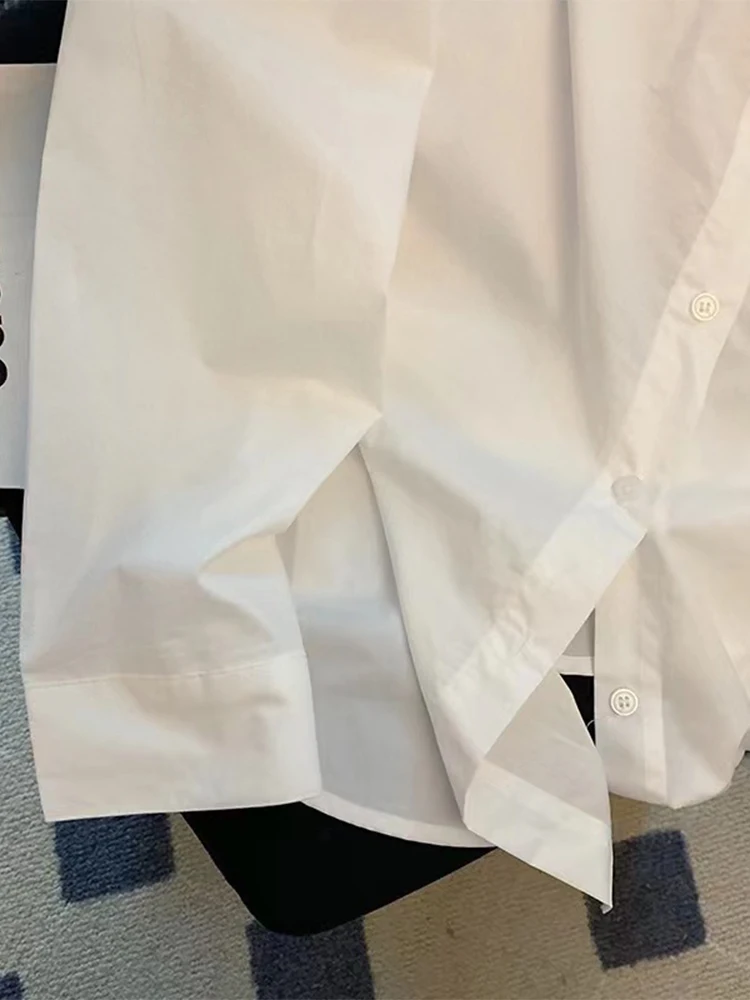 Женские белые рубашки и блузки с воротником поло 90-х Эстетическая винтажная