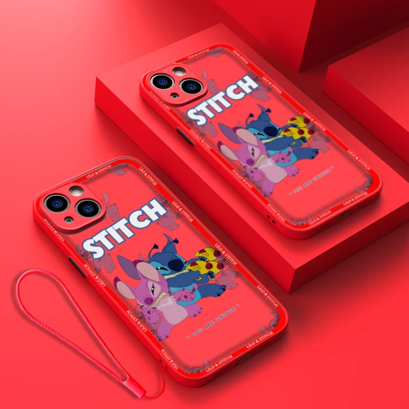 

For iphone 11 case 12 13 14 Pro Max Mini 6 6S 7 8 Plus SE2020 Disney Lilo & Stitch Fall prevention Soft Phone Case Cover