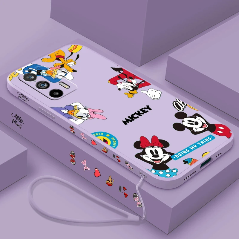 Disney семья Микки Мауса Для Realme Q5 GT Neo 5 3T 3 XT X3 C55 C30 C21Y C11 C2 Explorer Master жидкий левый Канат