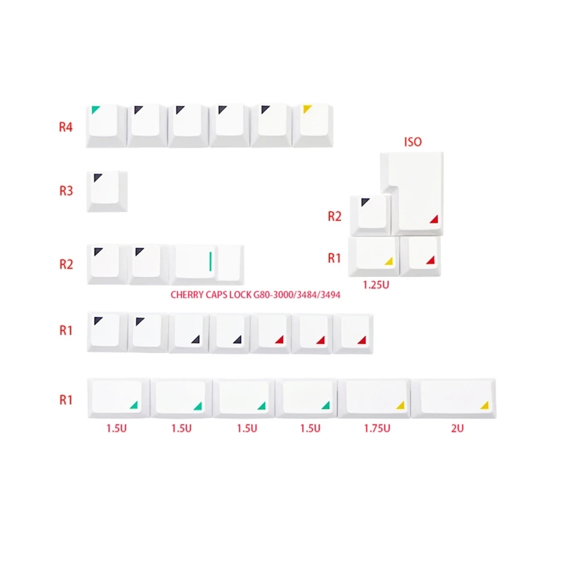 

131 PBT DYE SUB Keycaps Cherry MX Mechanical Cherry Height Keycap Personality E8BE