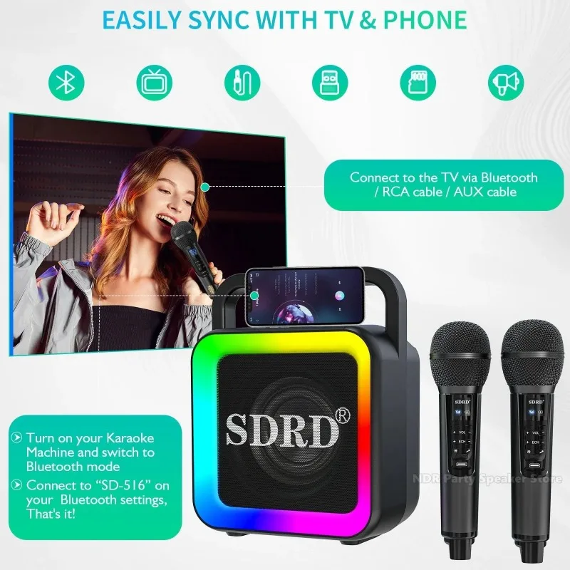 Уличная портативная аудиосистема KTV для караоке SD516 Bluetooth-динамик с беспроводным