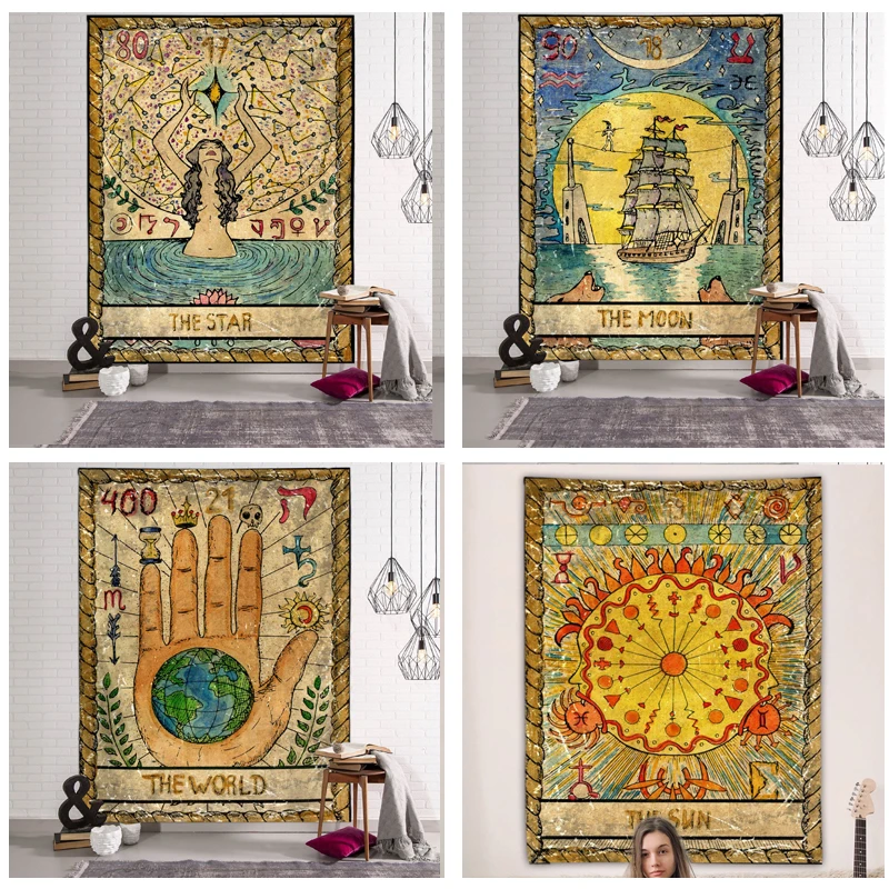 

Tarot Sun and Moon Pattern Blanket Indian Mandala Tapestry Wall Hanging Bohemian Gypsy Psychedelic Tapiz Witchcraft Tapestry