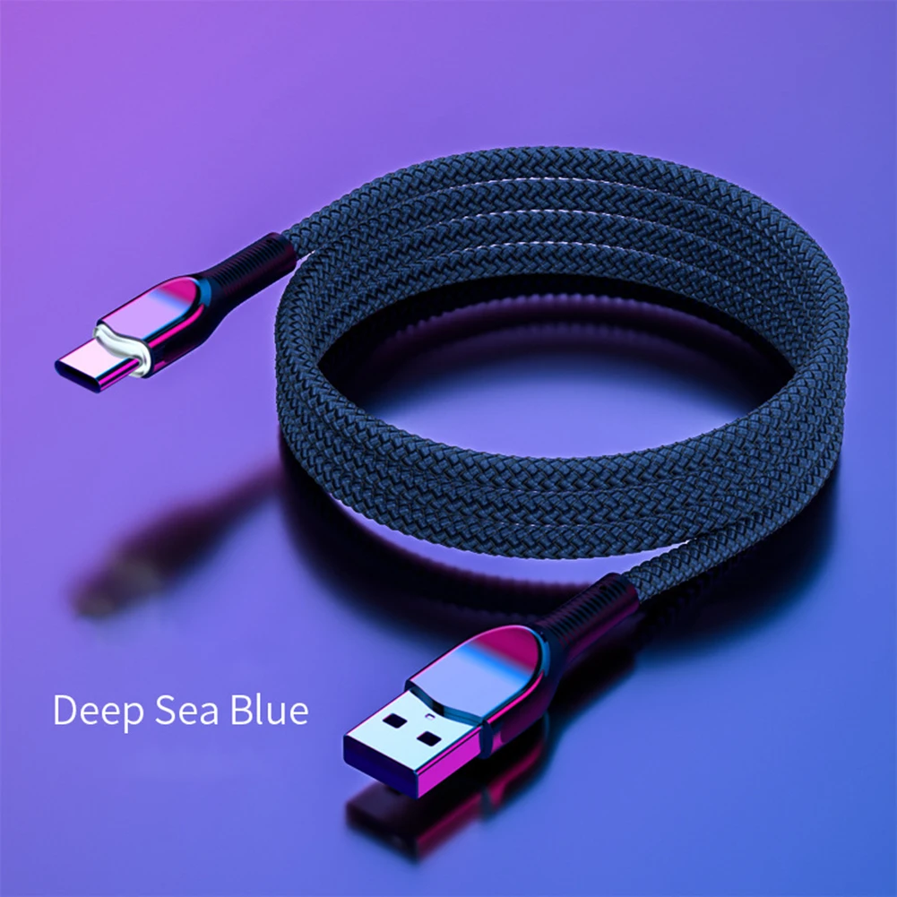 

1.2m 5A Super Fast Charging Braided Zinc Alloy LED Headlight Data Cable For IOS TYPEC Android Front Lamp Cable High Qualit