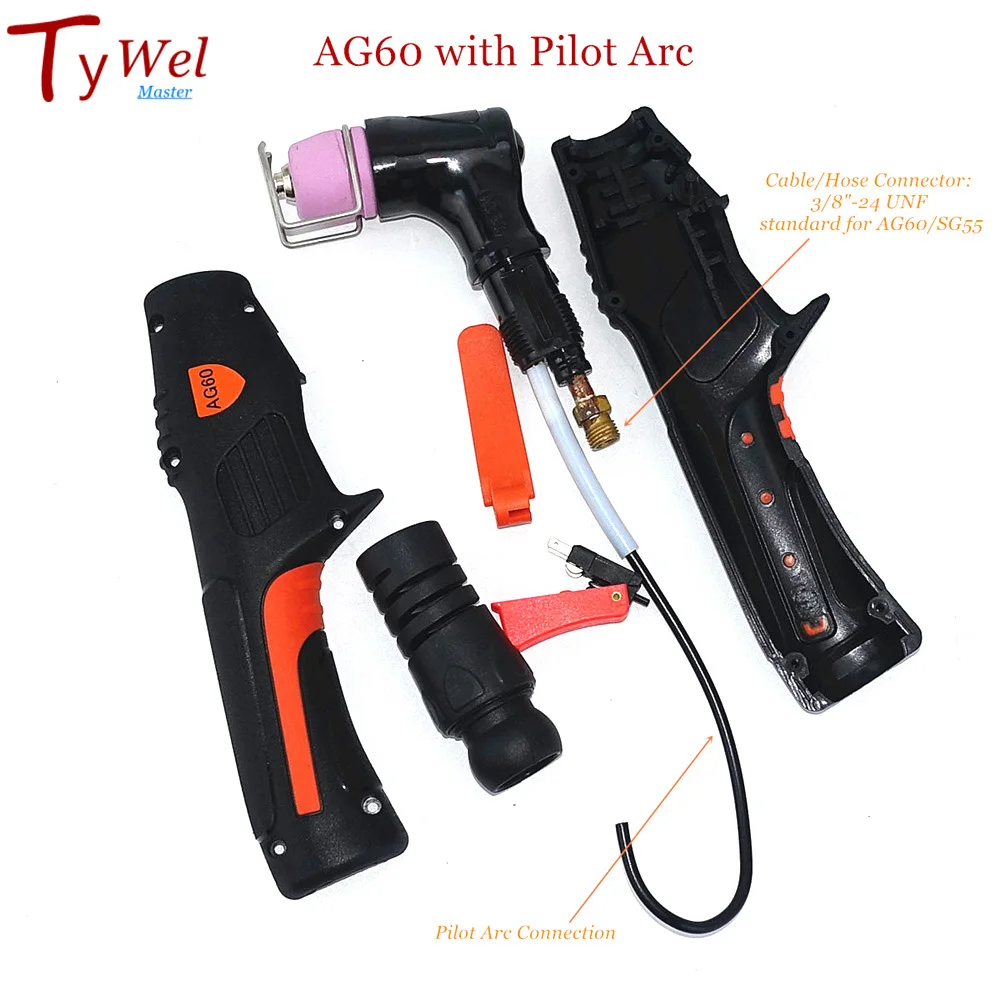 Professional 60A Plasma Cutting Torch HF with Pilot Arc 4m 13ft Cutter Gun AG60 | Welding Nozzles