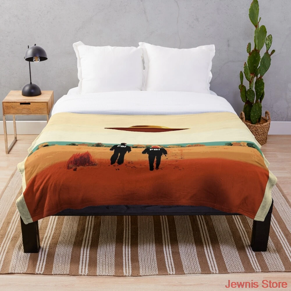 

The X Files I want to believe FBI poster Blanket Snowflake Wool Blanket Coral Fleece Bedspread Blankets Portable Blanket