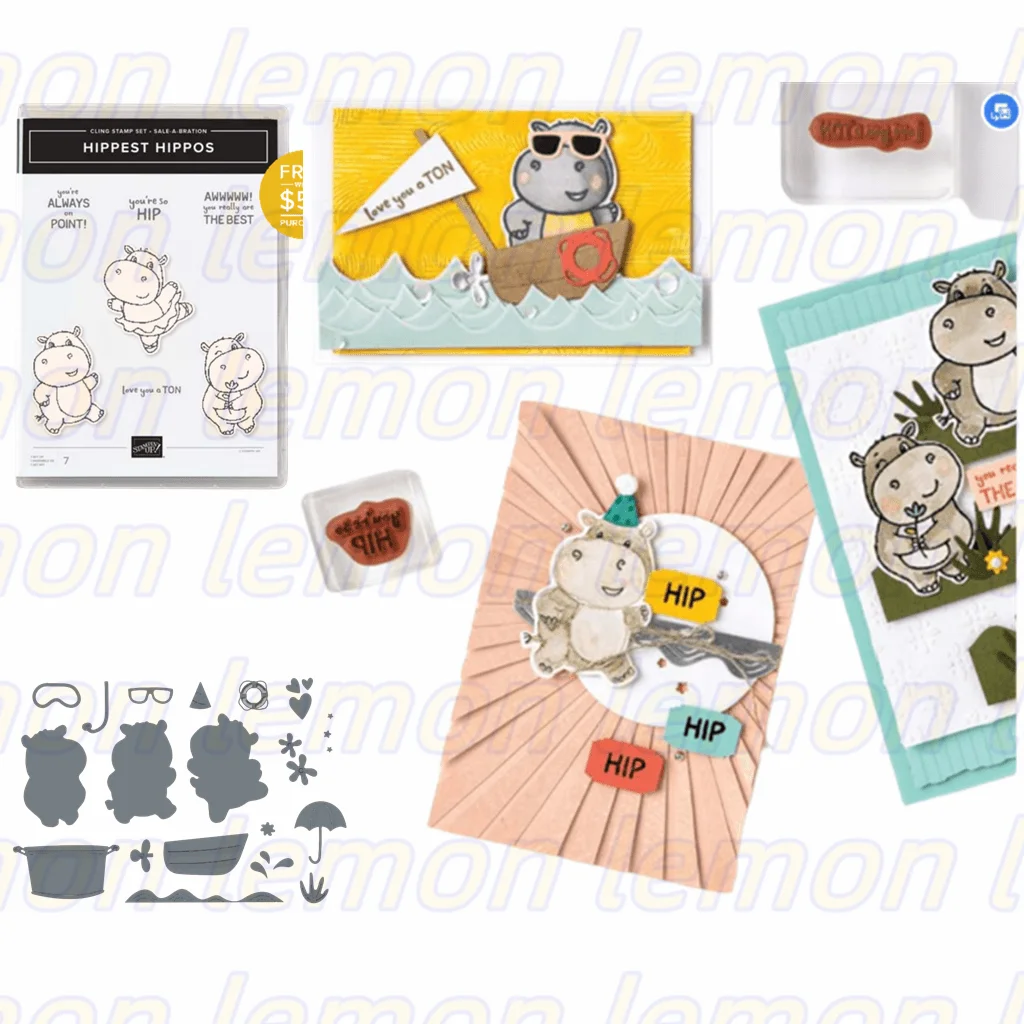 

Cute Animal Hippo Metal Craft Die Card Making Stamps DIY Handmade Scrapbook New Embossing Die 2022