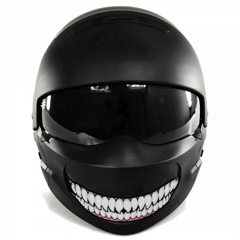 Наклейки на мотошлем с зубами и языком от зла топливная коробка забавное