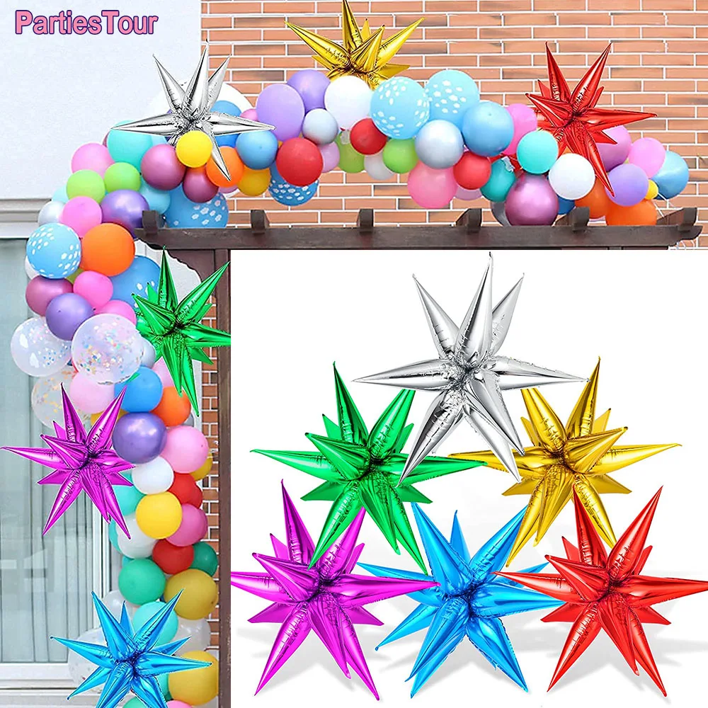 

22inch Explosion Star Foil Balloons Wedding Birthday Party Decoration Globos Large Foil Star Balloon Silver Gold Green Blue