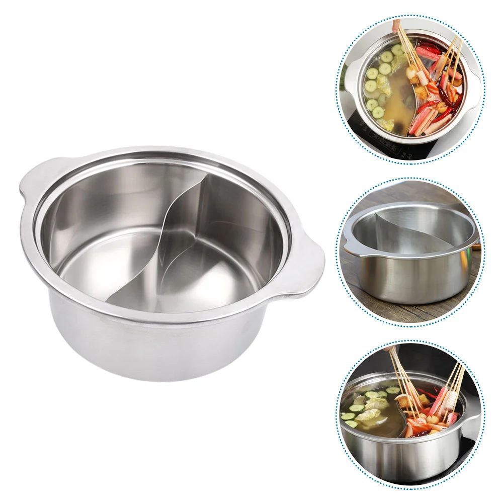 

Pot Hot Shabu Cooker Stainless Steel Soup Cooking Chinese Divider Divided Induction Dual Pan Sided Japanese Yang Noodles Flavor