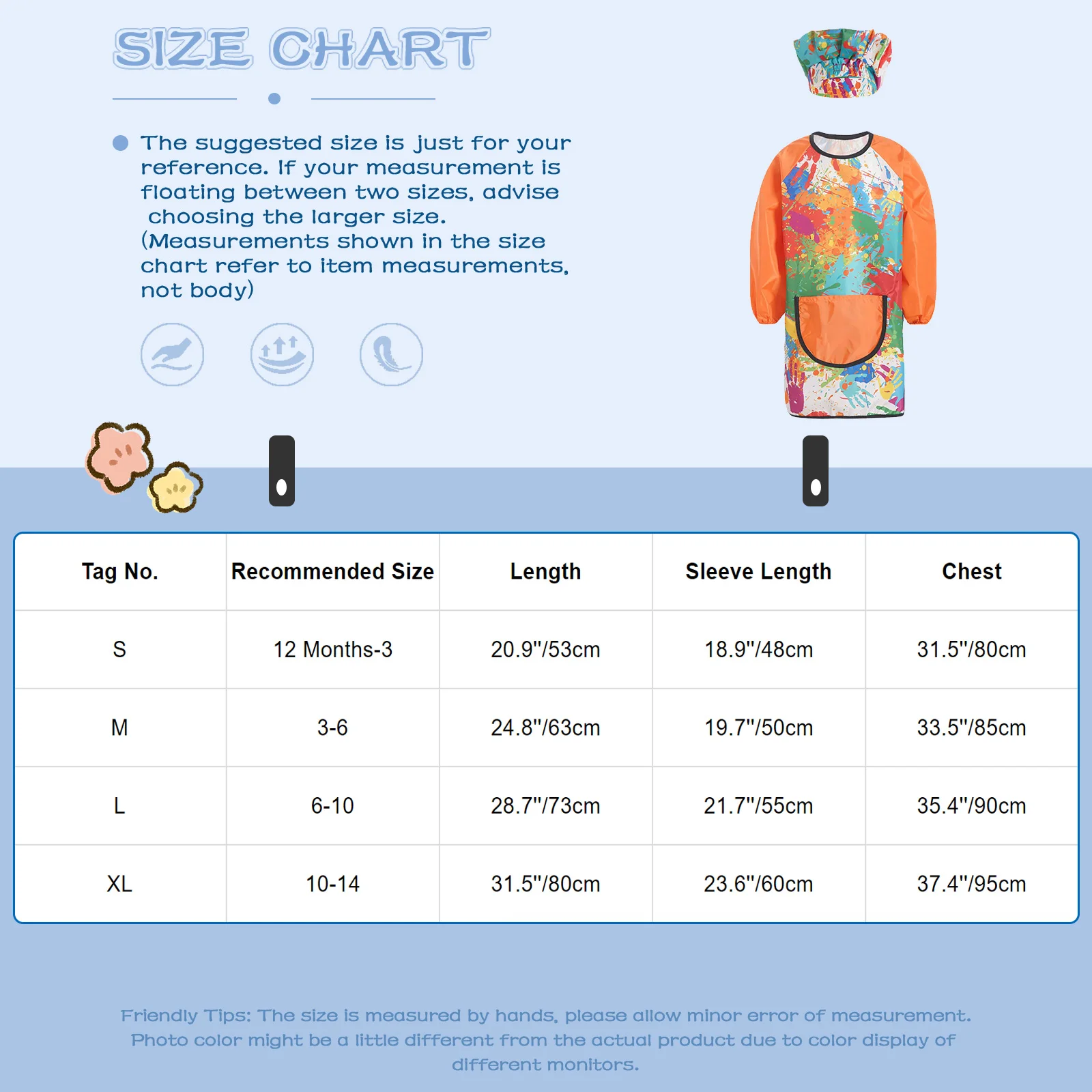 Детский костюм художника комплект аксессуаров наряд с длинными рукавами фартук