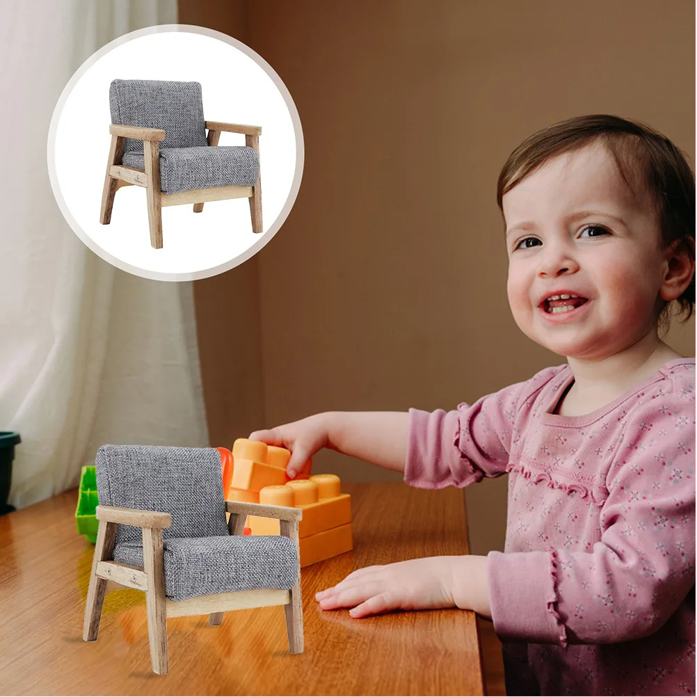 

Japanese Decor Mini Greenhouse Chair Accessories DIY House Toy Homemade Ornaments Miniature Sofa Model Delicate Mini Single Sofa