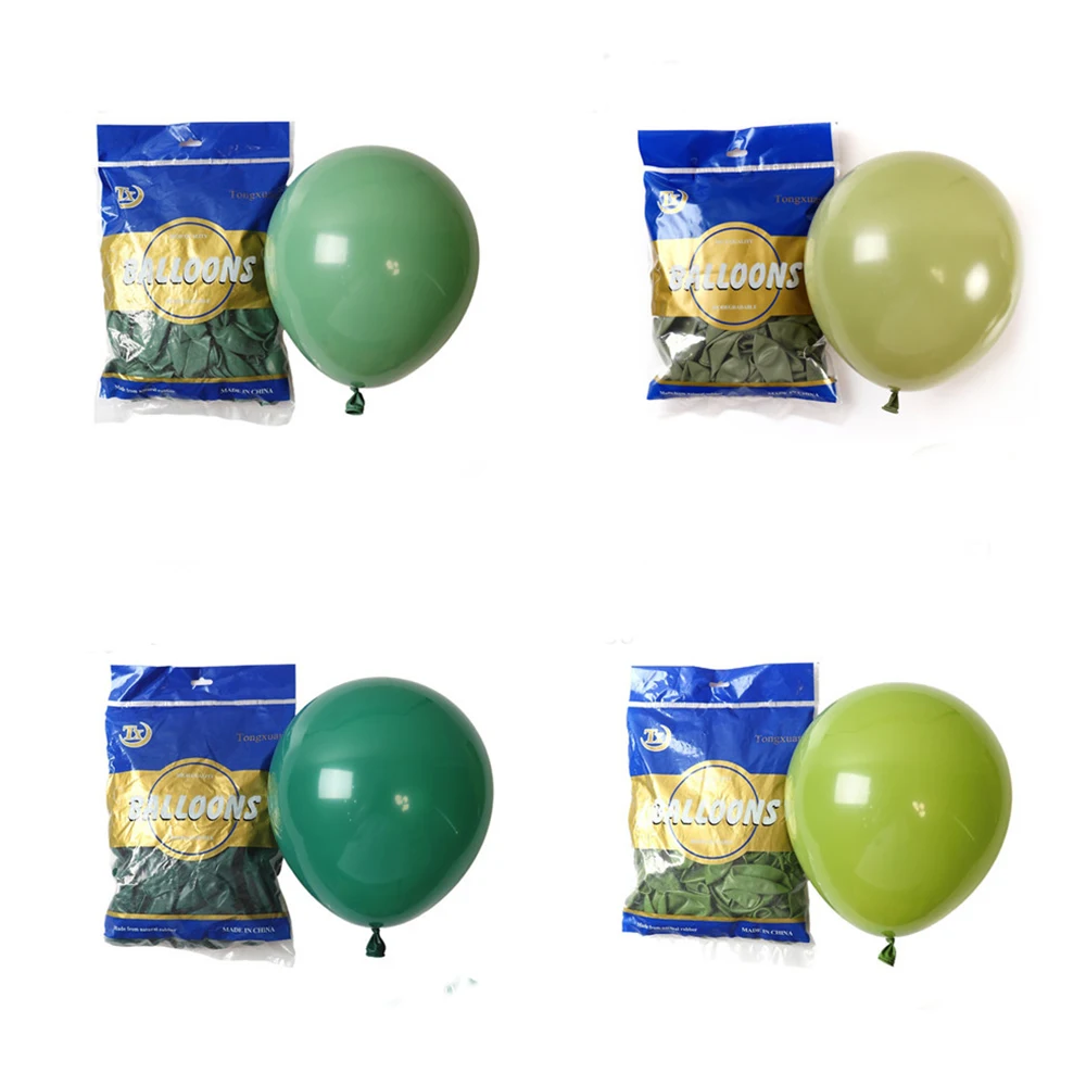

50/100pcs Retro Green Balloons Olive Green Avocado Green Bean Green Latex Globos for Wedding Decorations Birthday Party Decor