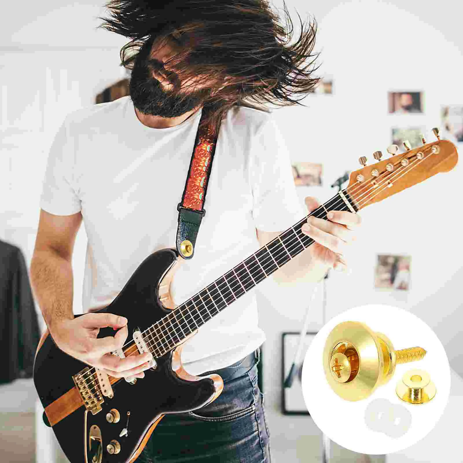 

Guitar Strap Locks Locking Acoustic Buttons Attachment Electricparts Button Setrepair Straps Protector