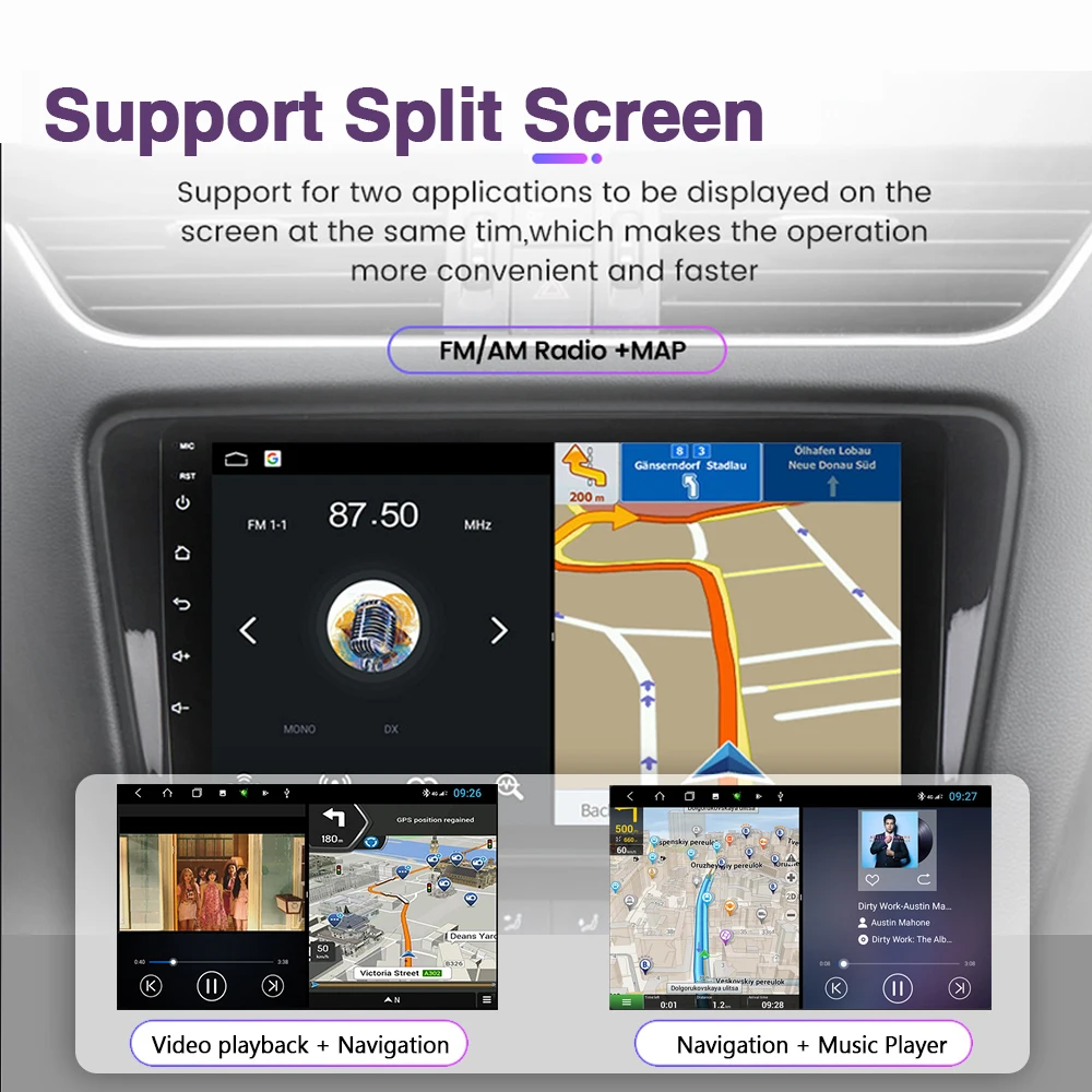 Автомобильный DVD-плеер на Android 11 проигрыватель 2DIN с GPS радио Навигатором DSP для Ford