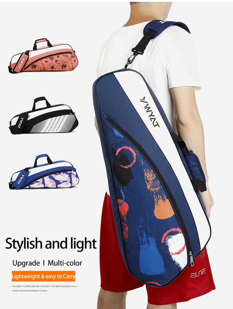 New Colorful Women Badminton Racquet Bag Men Tennis Racket Cover Large Capacity Gym Accessories Indoor Sports Badminton Handbag