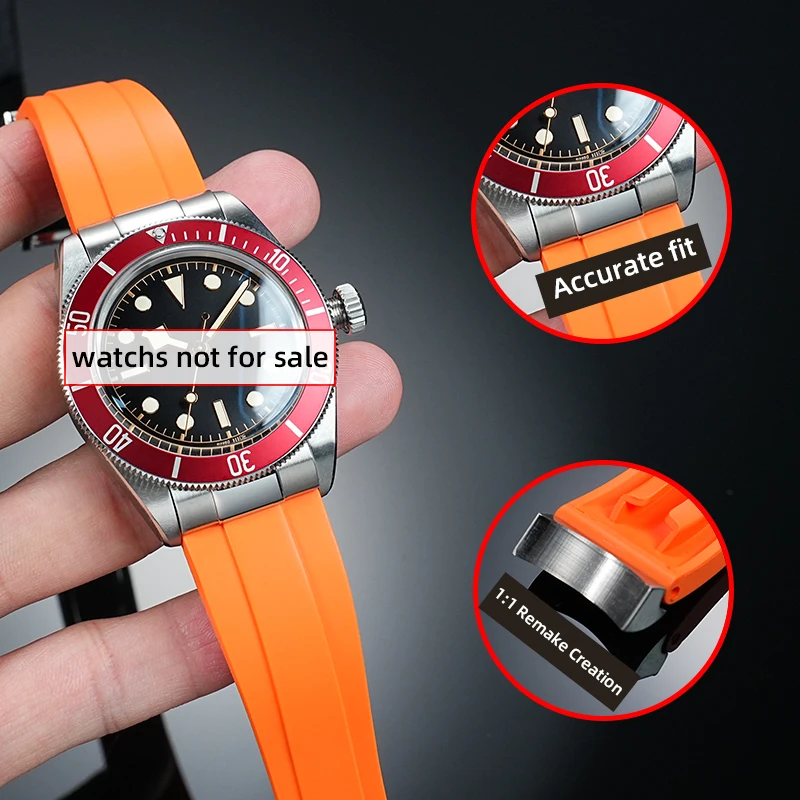 Фото Для Tudor men 1958 BB58 39 мм Ranger GMT резиновый ремешок Glamour Black Bay 41 мм Coke GMT M79363 79230R M79830 M7939G1 20 мм 21 мм 22 мм №3