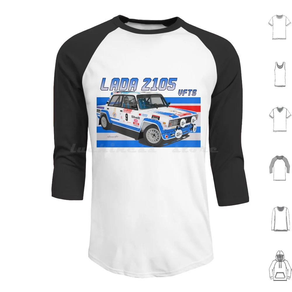 Фото Толстовка с капюшоном Lada 2105 Vfts из хлопка с длинным рукавом Rs200 Grpb Group B Rally Wrc 80s Turbo 2105 037 Rally 5 Vfts Groupb Lada №1