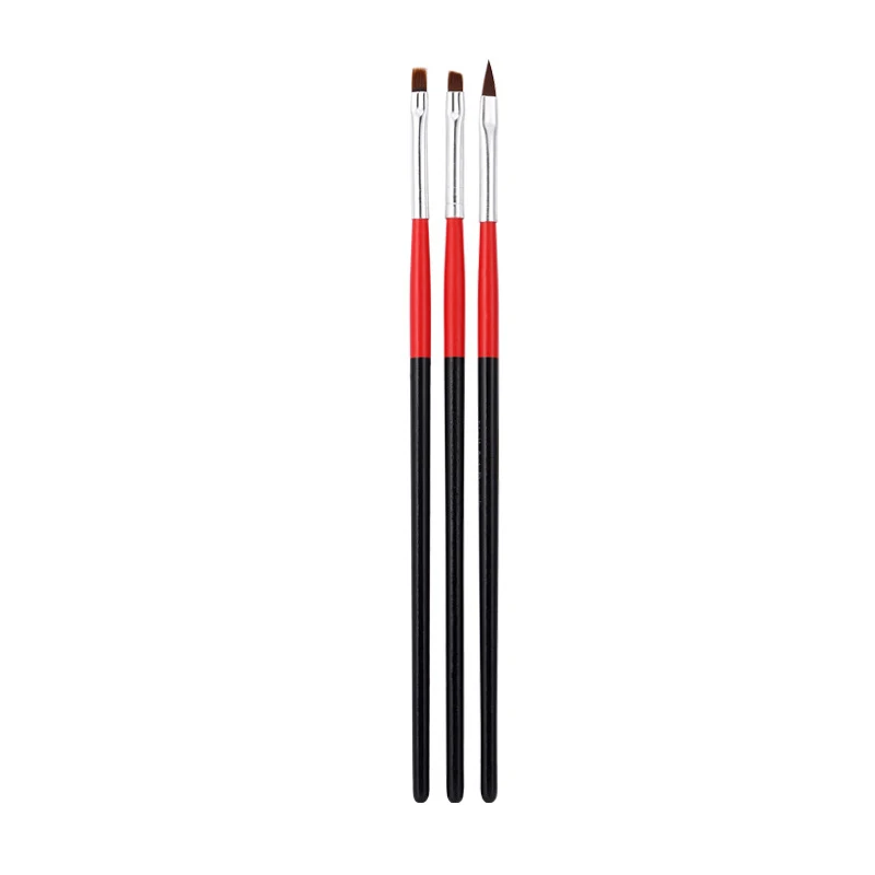 3pc  UV Gel Crystal Brush Set Nail Art Pen Brush Salon Manicure Brush Tools