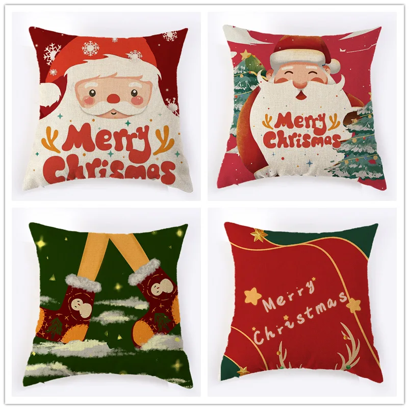 

New Christmas pillow case pillow Santa Claus holiday cushion cover living room sofa pillow