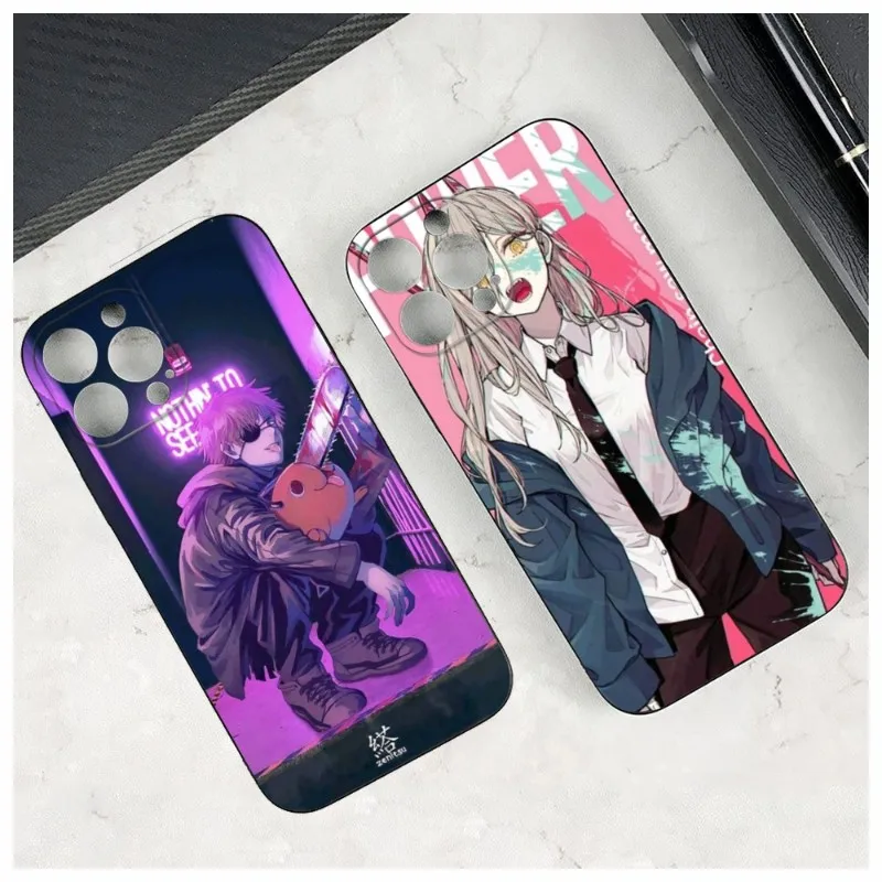 

Catoon Anime Chainsaw Man Phone Case For Iphone14 12 11 Pro Max Mini X XR XS 7 8 14 Max SE 2020 Soft Phone Covers