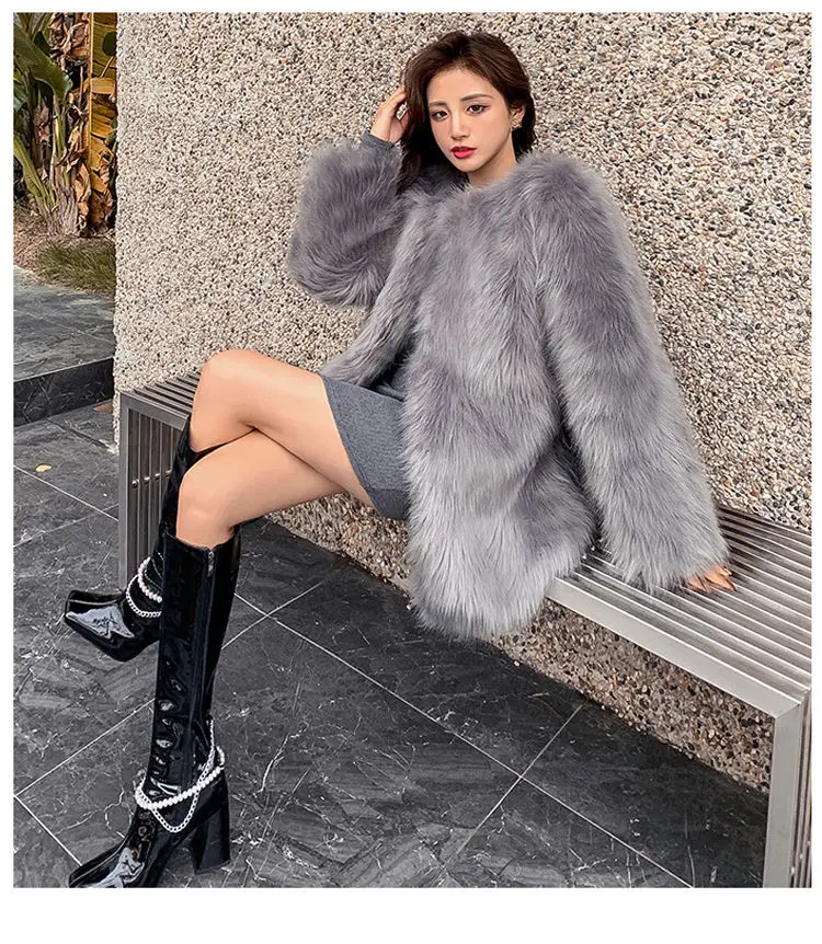 Пальто из искусственного меха женская одежда новинка 2023 модная универсальная