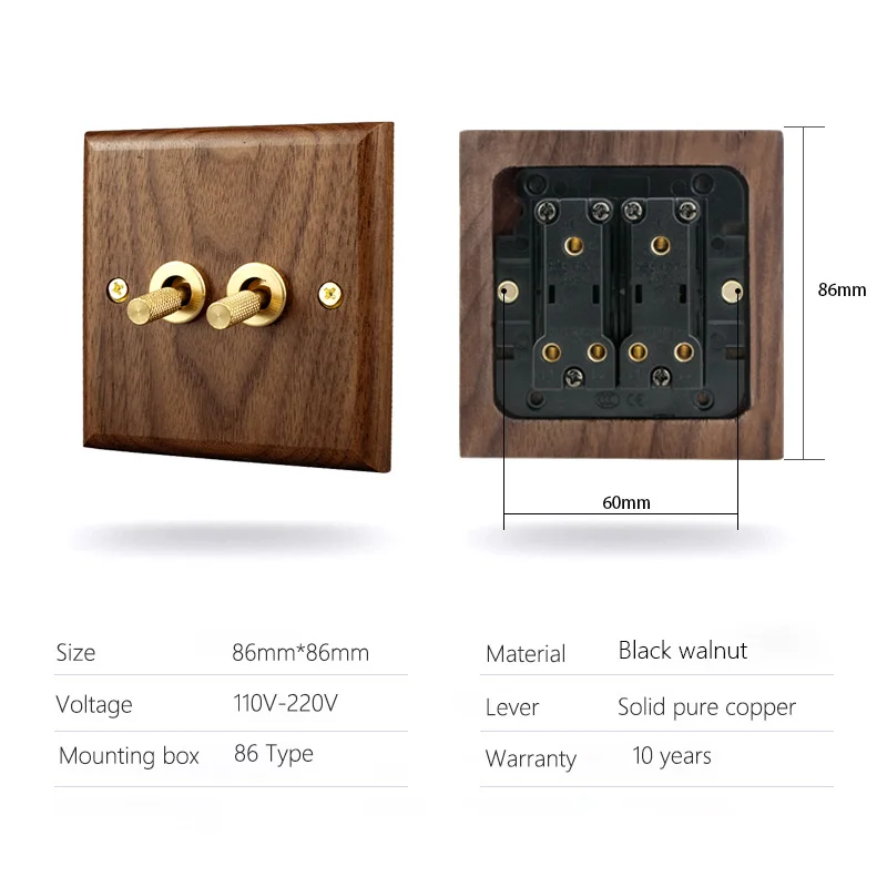 Настенный Регулируемый переключатель двухходовой накатанный латунный рычаг