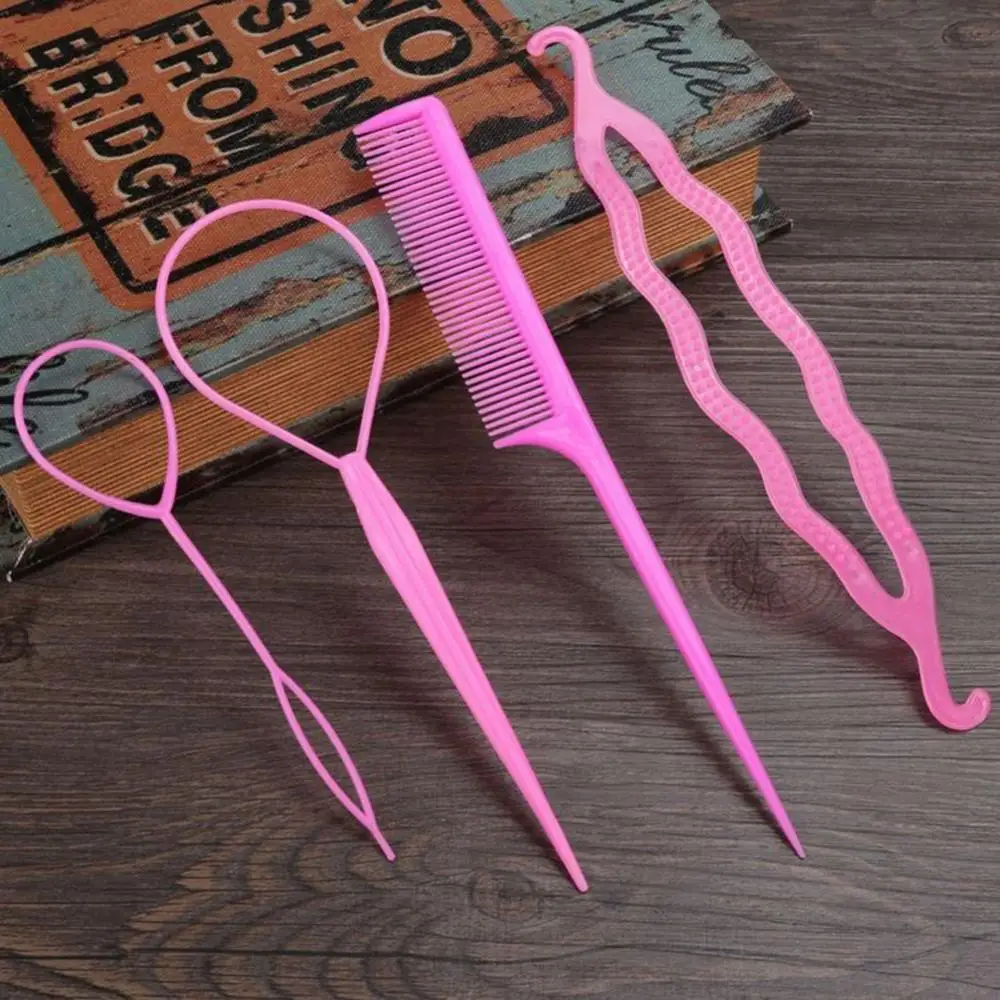 

4Pcs Braid Ponytail Bun Maker Comb DIY Hairdressing Accessory Hair Styling Set