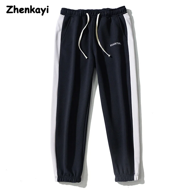 

Zhenkayi High Street Alphabet Tide Brand Stitching Pants Casual Sports Leggings Sweatpants Trousers for Men and Women