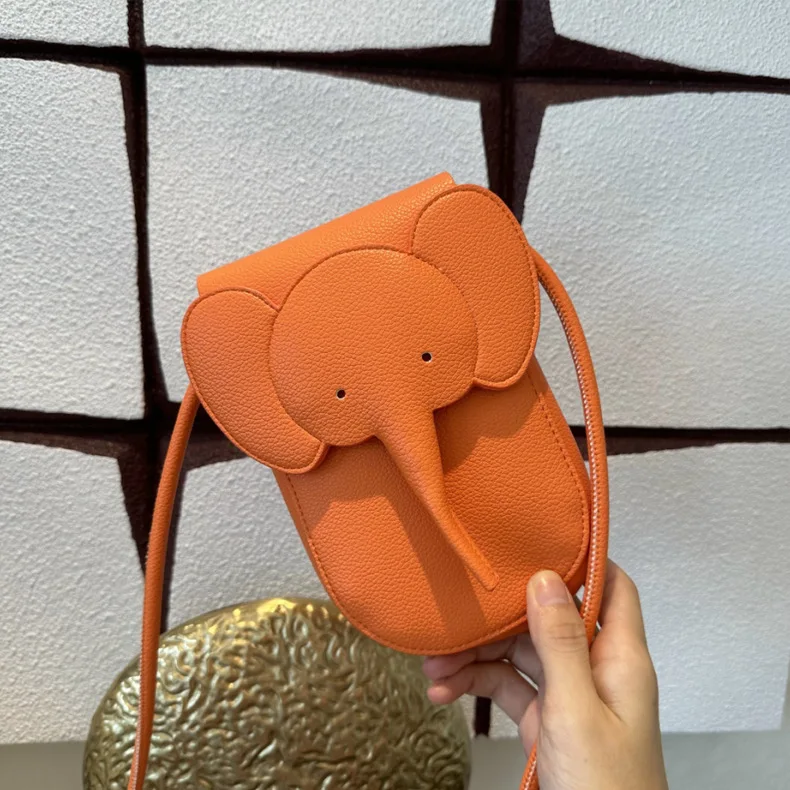 

New PU Cute Elephant Phone Bag Multifunctional Card Replacement Bag Mini Crossbody Girl Fashion Shoulder Bag Children's Bag