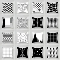 45x45cm polyester nordic minimalist geometric black and white pillowcase nap multifunctional cushion cover backrest car pillow