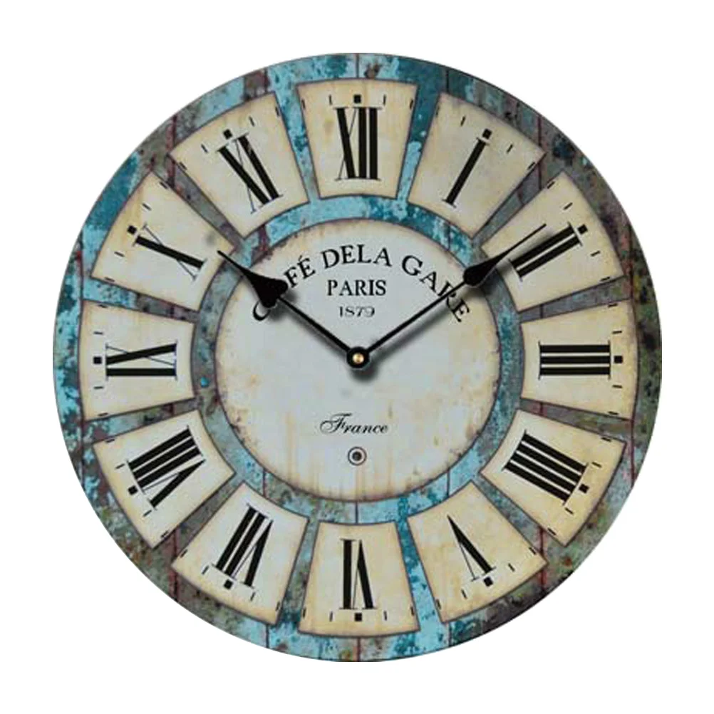 

Decorative Vintage Clock Silent Round Wall Clock Non Ticking for Living Room Kitchen Bathroom Bedroom (820081) #q