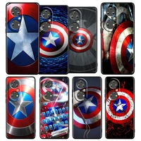 captain america shield marvel for huawei p50 p20 p30 p40 5g p10 pro lite e plus p9 lite mini silicone soft tpu black phone case