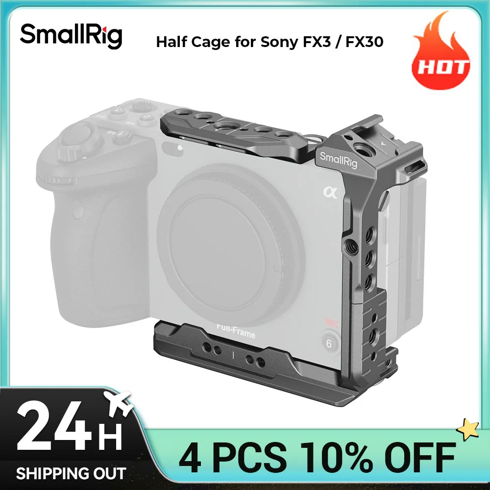 Фото Быстросъемная полуклетка SmallRig HawkLock для Sony FX3/FX30, нижняя пластина Arca-Swiss для DJI RS 3/RS 3 Pro/RS 4/RS 4 Pro 4772 №1