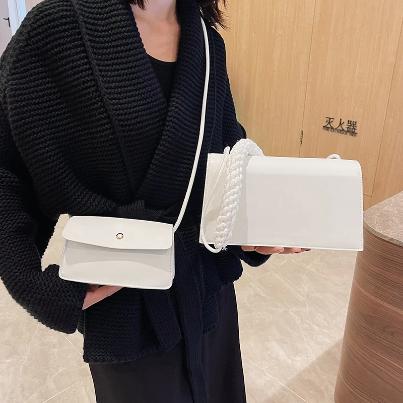 2Set Wallet Leather Crossbody Bags for Women Knitting Hand Bag Summer Brand Designer Shoulder Messenger Bag Female Handbags