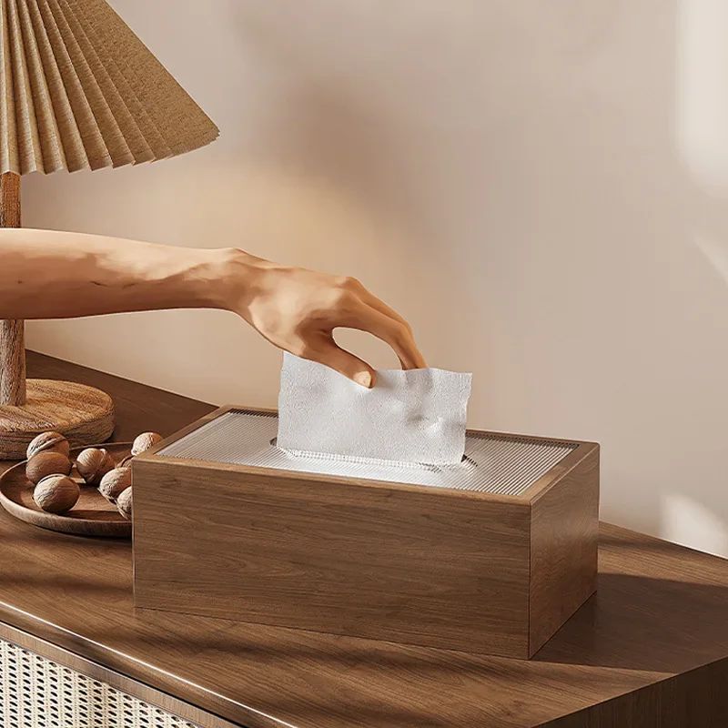 Деревянная настольная коробка для салфеток в китайском стиле простая роскошная