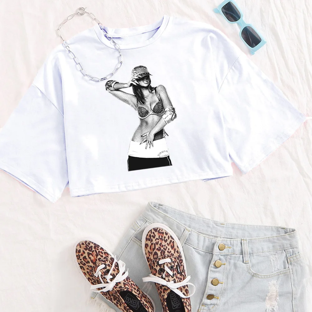 Футболка Tate McRae 2024 женские укороченные топы для девочек повседневные свободные