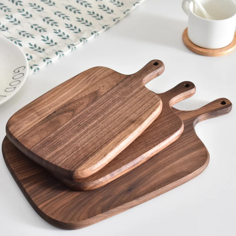 

Kitchen Acacia Wood Chopping Board With Handle Pizza Bread Fruit Sushi Tray Meat/Cheese/Bread/Vegetables Hangable Cutting Board