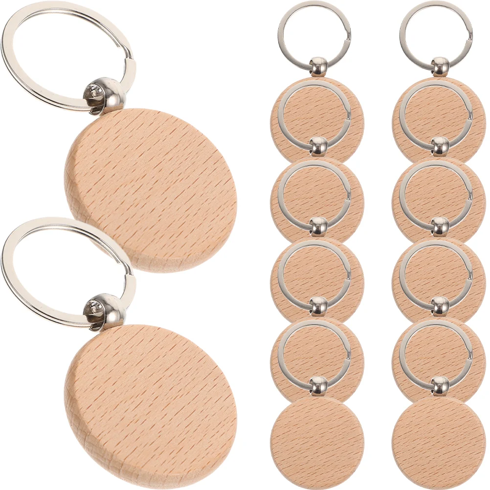 

Wooden Keychain Bulk Blank Ornaments Personalized Keychains Engraving Blanks DIY Rings Crafts Circle