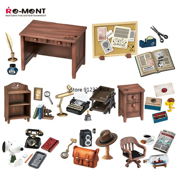 

Re-ment Gachapon Capsule Candy Toy Restoring Ancient Study Schoolroom Snoppy Scene Dog Puppy Table Ornaments