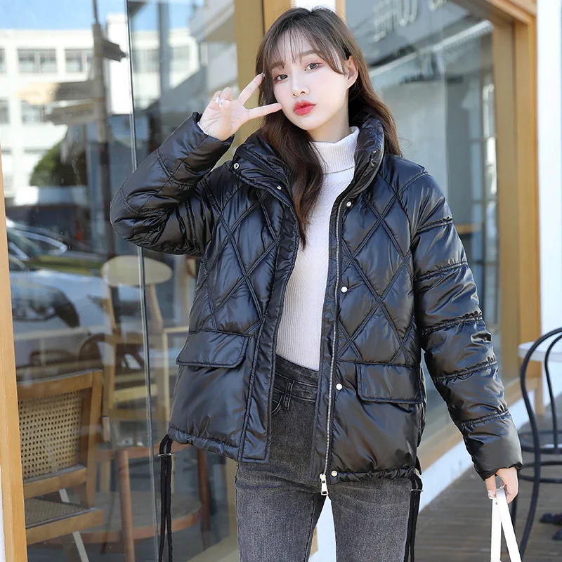 90% White Duck Down Jacket Winter PU Bright Coat Women Snow Clothes 2022 Loose Medium Long Female Warm Down Parka Oversize New