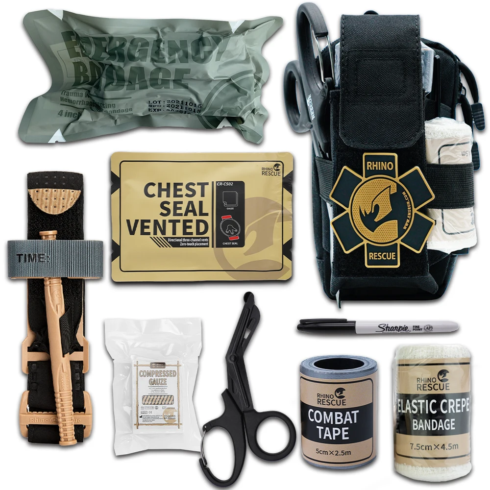 RHINO Tactical Bag Outdoor Molle Military Waist Fanny Pack Trauma Emergency IFAK Hunting Gear Accessories Belt Waist Army EDC