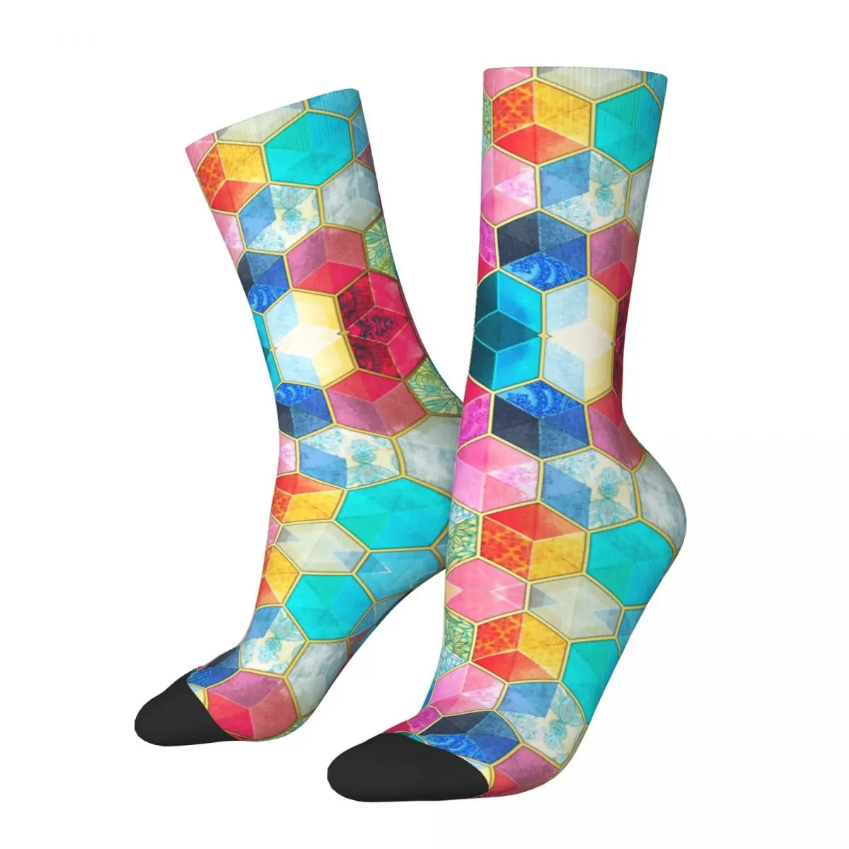 

Crystal Bohemian Honeycomb Cubes Colorful Hexagon R92 Stocking Novelty The Best Buy Color contrast Sarcastic Compression Socks