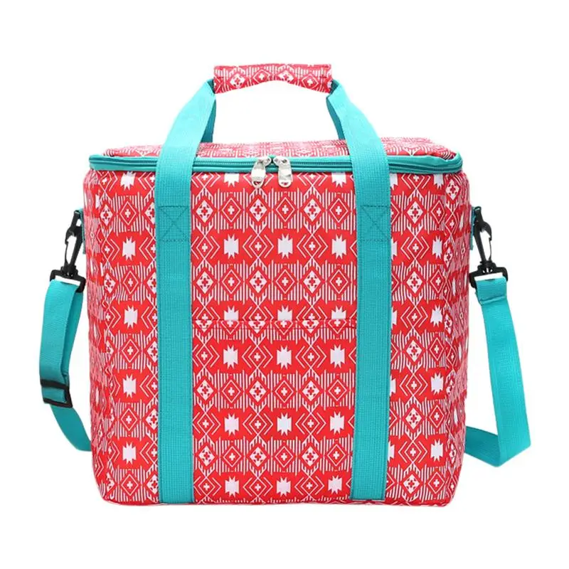 

Outdoor Insulated Cooler Lunch Bag Large Capacity Leakproof Fruits Drinks Cooler Zippered Tote For Outdoor Beach Picnic Travel